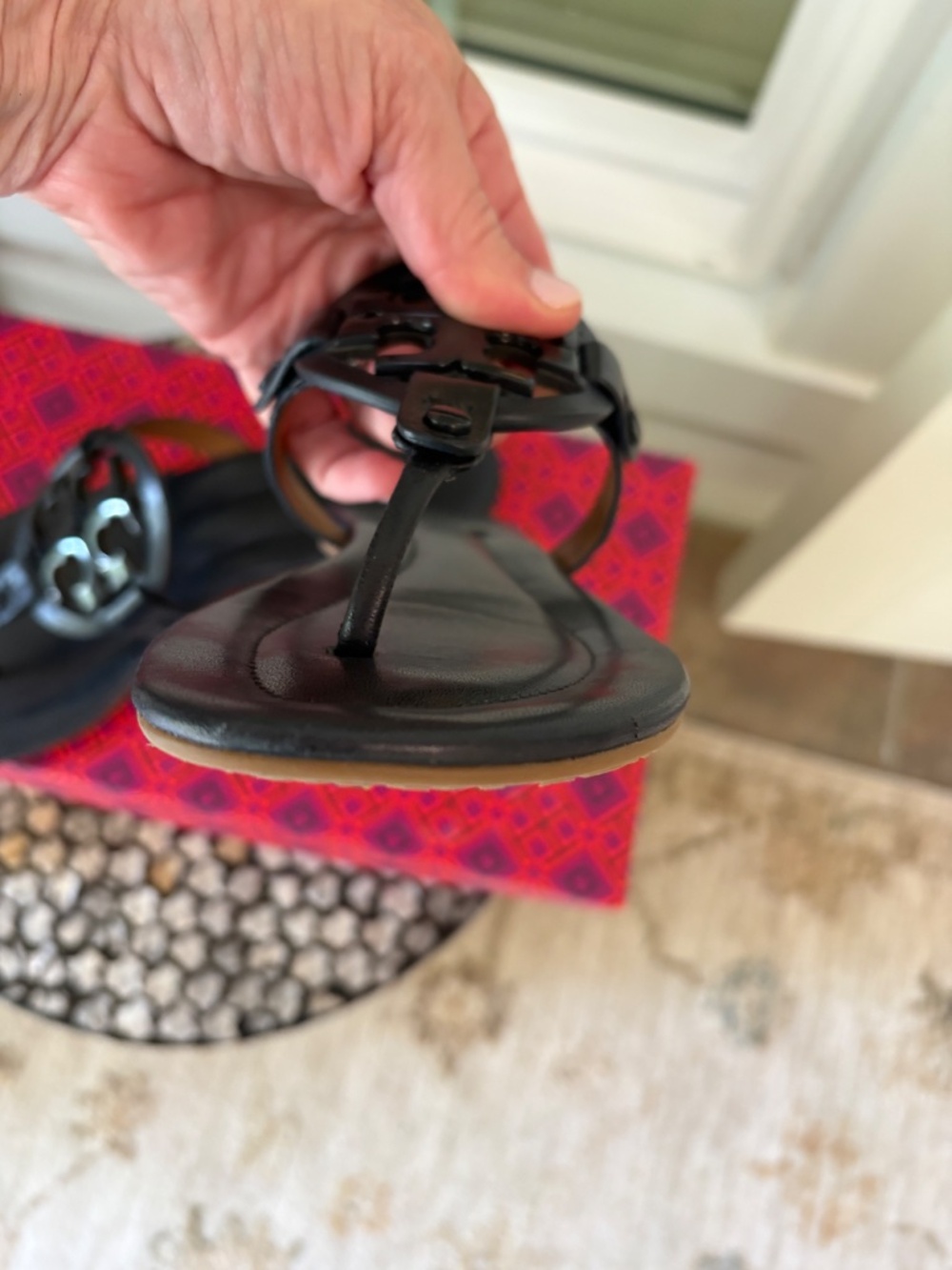 Tory Burch Miller Sandals Women's 7.5 Bright Navy NIB - Picture 4 of 8